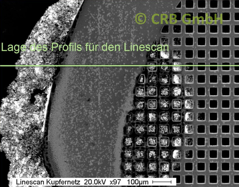 CRB GmbH | Linescan SEM picture - profile | © CRB Analyse Service GmbH